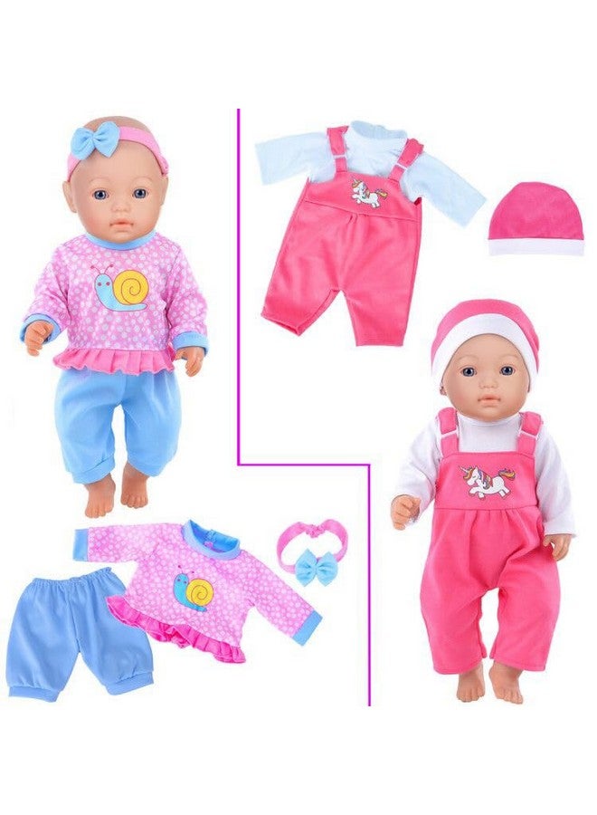 ibayda 10 Sets Doll Clothes Accessories Play Set Include Rompers Outfits For 14-16 Inch Dolls And 43Cm/17 Inch New Baby Dolls (No Doll) - Image 3