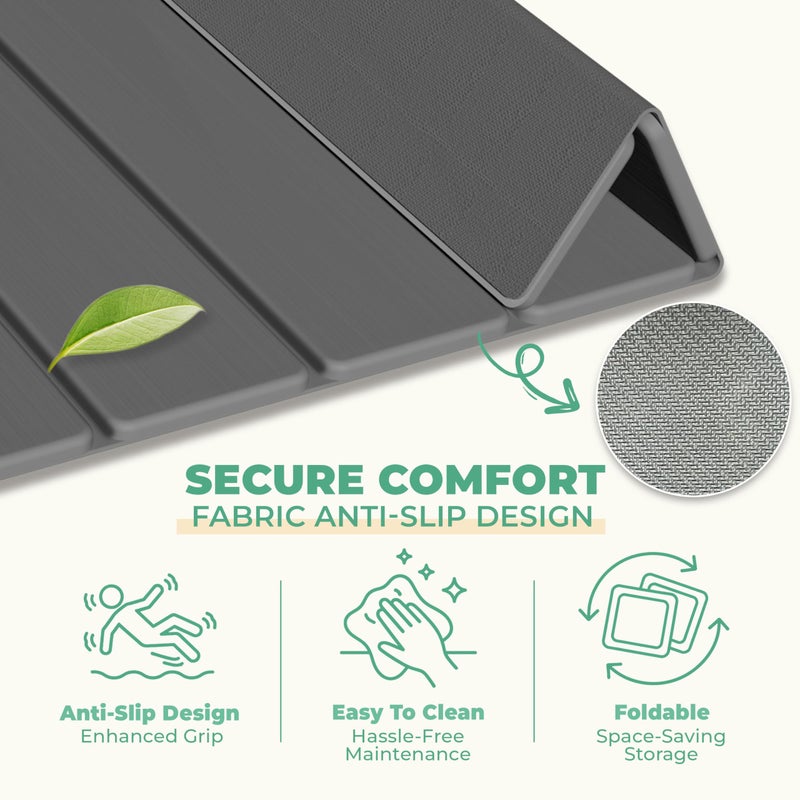 SYIPO Stone Bath Mat - Non-Slip Foldable Diatomite Bath Mat 23.6 x 15.3â€, Super Absorbent & Quick Drying Bathroom Mat | Easy to Clean Shower Floor Mat, Dark Gray - Image 3