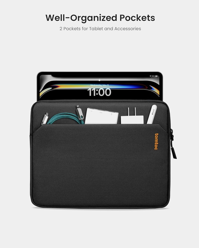 Tomtoc 11 Inch Tablet Case Sleeve for 2025 iPad Pro M5/M4, iPad (A16), Air M3&M2 2024, Galaxy Tab S10/A10+, Fits Magic Keyboard and Smart Keyboard Folio - Image 2