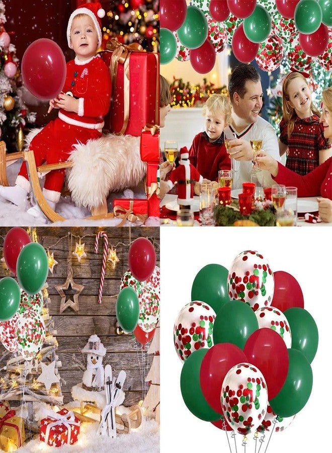 Cangfort Christmas Confetti Latex Balloons Set, 50PCS 12 Inch Red Green Gold Confetti Balloon Kit for Christmas Grinch Birthday Party Decoration Supplies - Image 5