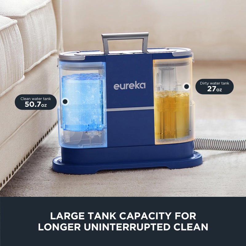 EUREKA Portable Carpet and Upholstery Cleaner, Spot Cleaner for Pets, Stain Remover for Carpet, Area Rugs, Upholstery, Coaches and Car, 50.7oz Large Water Tank, NEY100 with Cleaning Formula, Blue - Image 3