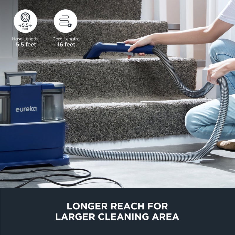 EUREKA Portable Carpet and Upholstery Cleaner, Spot Cleaner for Pets, Stain Remover for Carpet, Area Rugs, Upholstery, Coaches and Car, 50.7oz Large Water Tank, NEY100 with Cleaning Formula, Blue - Image 4