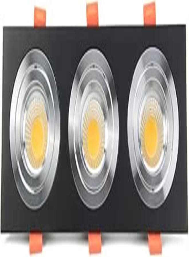 Lamps Modern Black Triple Recessed Spot Light Fixture - Aluminum LED Ceiling Lights for Home Interior