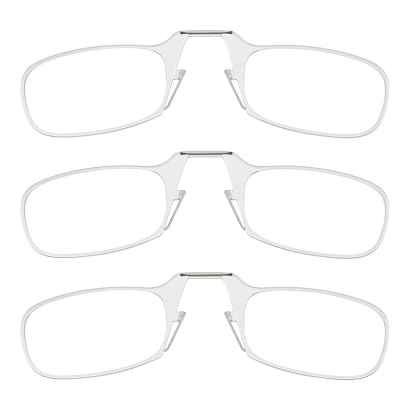 ThinOptics Readers Rectangular Reading Glasses, 3 Pack-Clear, 44mm + 2.5 - Image 5