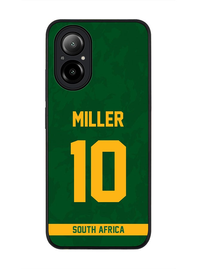 Stylizedd Rugged Black Edge Case for Realme C67 4G, Slim fit Case Thin Cover -  Team South Africa AB de Villiers, Jersey No 17 - Image 1