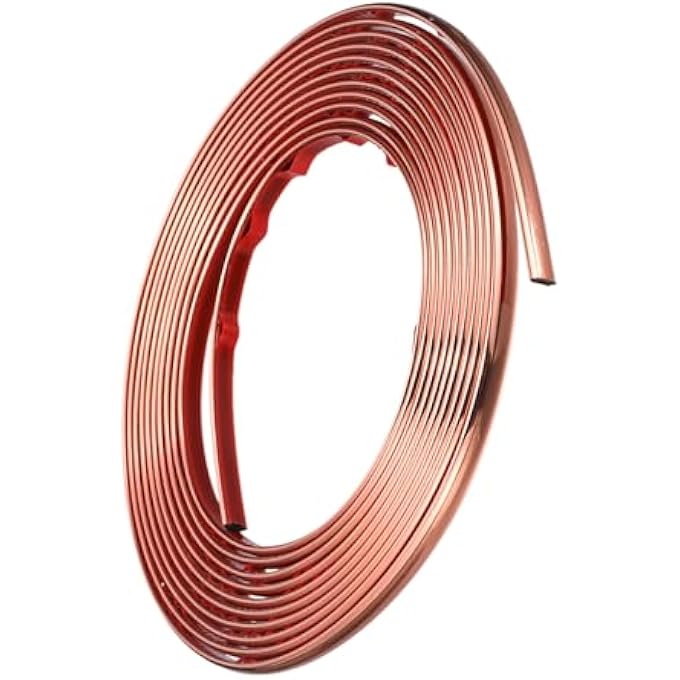 TRIM SELF-ADHESIVE TAPE - 1 PACK PEEL AND STICK DECORATIVE TRIM FOR TILE EDGE MIRROR FURNITURE DOOR WARDROBE DECOR - PVC WALL TRIM - (0.3-INCH X 18-FT ROSE GOLD) - Image 1