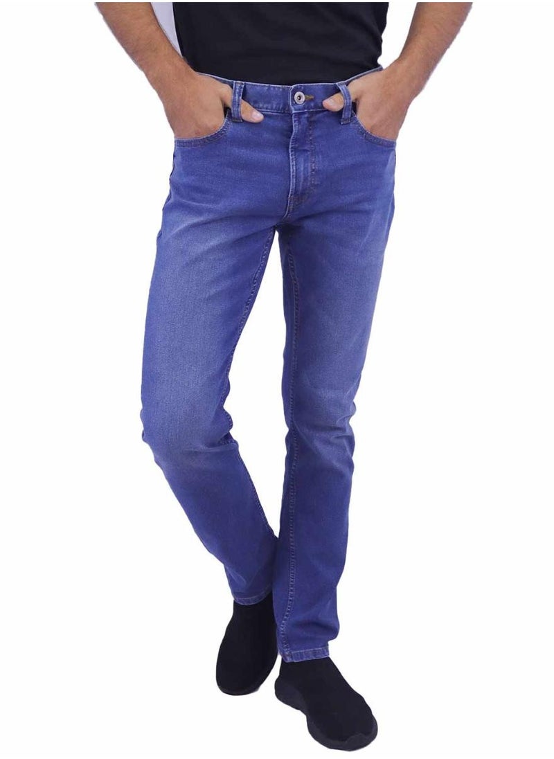 GIORDANO جينز ضيق منخفض الخصر للرجال - أزرق  - Image 1