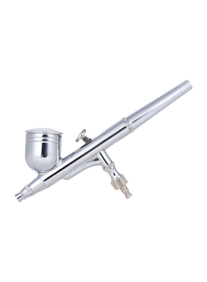NIBEMINENT Dual-Action Paint Spray Gun With Nozzle Spanner And Dropper Silver  - Image 1