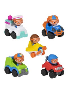 Blippi Mini Mobiles 5 Pack Mini Vehicles Features Character Toy Figure In Each Vehicle: Mobile/Car Monster Truck Recycle Truck Ice Cream Truck And Airplane Educational Toys For Young Children  - Image 1