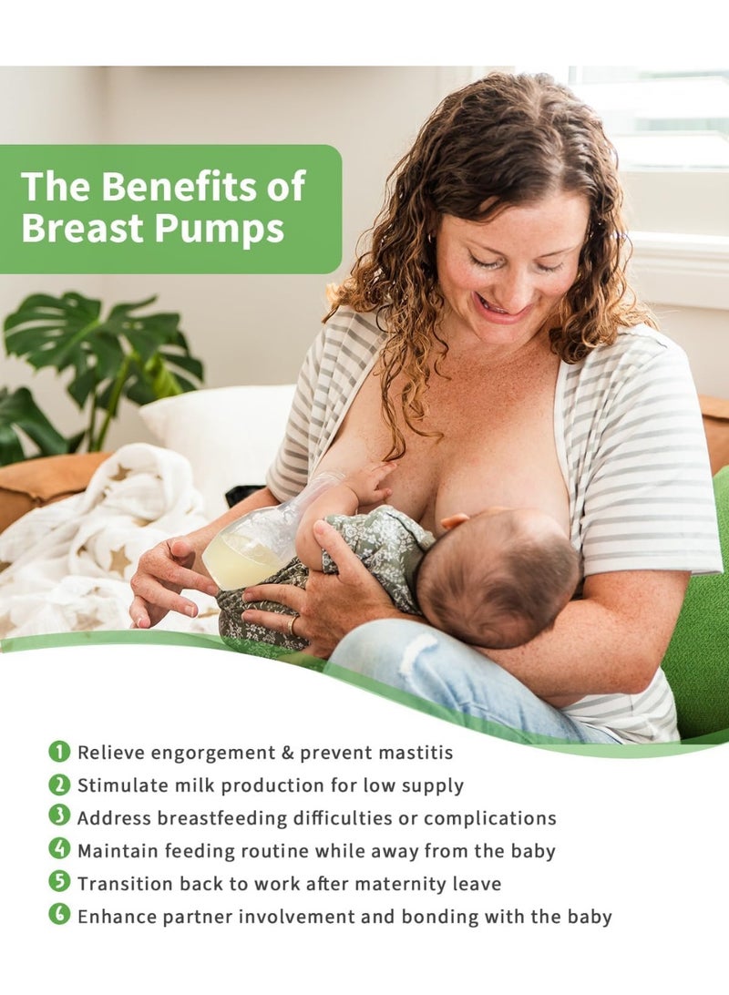 هاكا شفاط حليب من هاكا للرضاعة الطبيعية – شفاط حليب يدوي بقاعدة شفط مصنوع من سيليكون آمن للطعام بنسبة 100% وخالٍ من مادة BPA وPVC والفثالات، بسعة 150 مل (5 أونصات)، لون شفاف. - Image 2