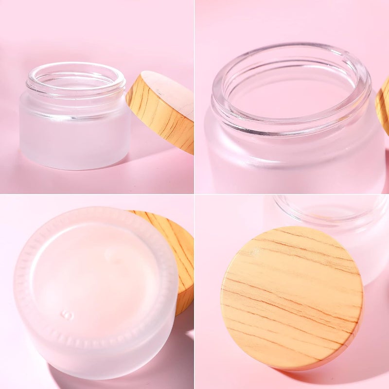 KASTWAVE Glass Cosmetic Containers with Lids, Round Frosted Glass Jars with Leakproof Lids, Small Empty Sample Jars for Makeup Lip Scrub Balm Lotions Sample Eye Creams DIY (8 PACK 10ML) - Image 5