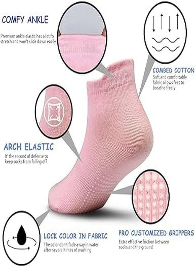 Closecret Baby Non Slip Ankle Socks Toddler Socks with Grips for Kids, Infants Boys and Girls (5-6 yr,6 Girls) - Image 2