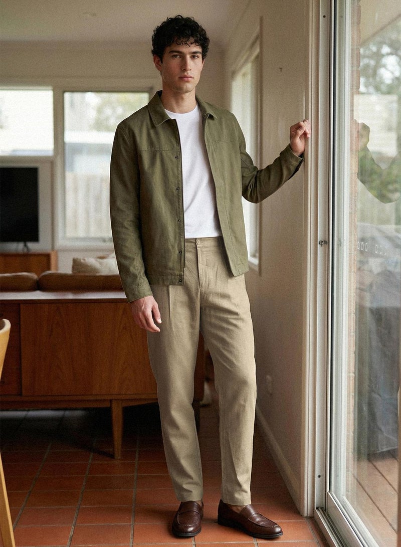 Dennis Lingo Brown Cotton Solid Full Chinos Slim Trouser For Men - Image 5