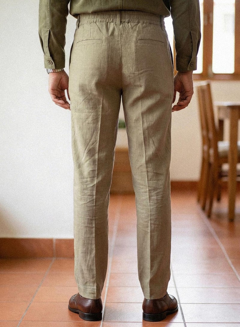 Dennis Lingo Brown Cotton Solid Full Chinos Slim Trouser For Men - Image 3