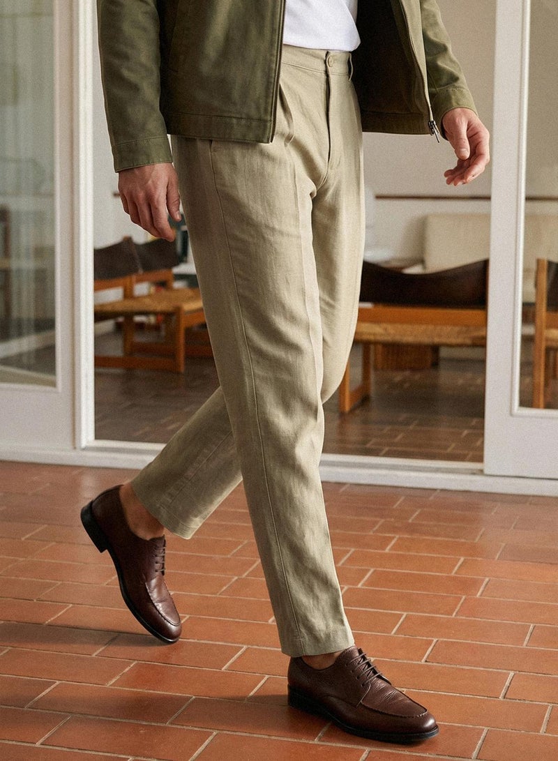 Dennis Lingo Brown Cotton Solid Full Chinos Slim Trouser For Men - Image 4