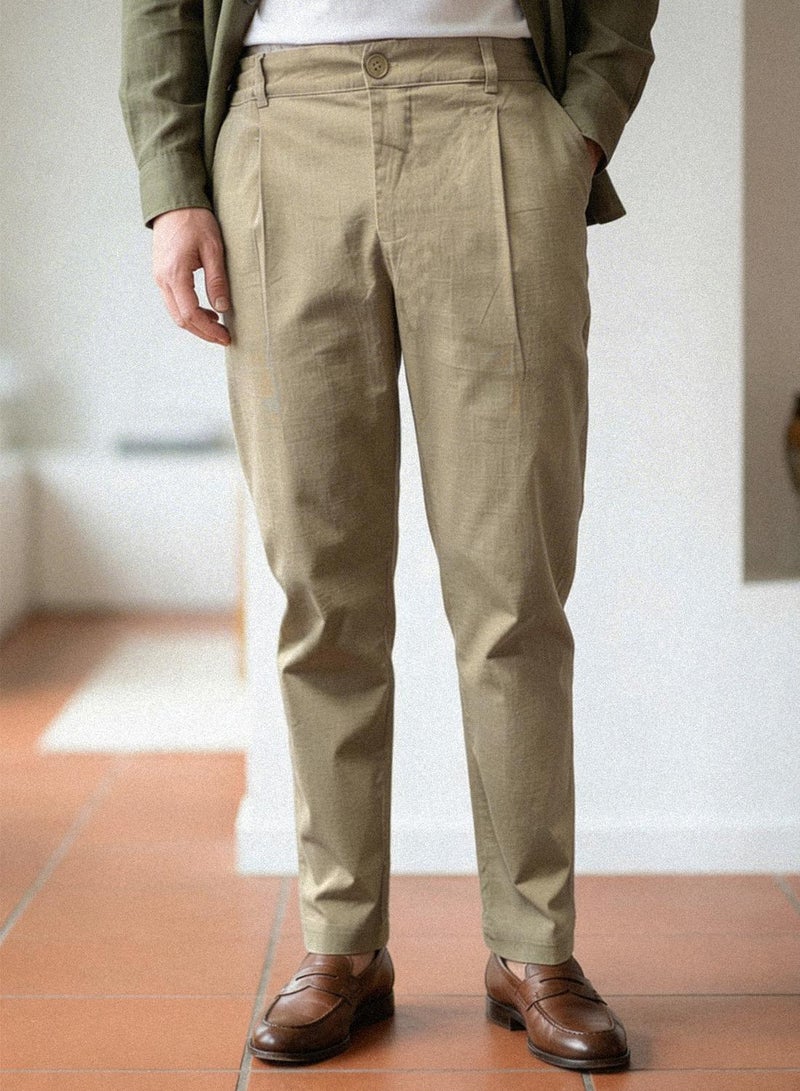 Dennis Lingo Brown Cotton Solid Full Chinos Slim Trouser For Men - Image 2