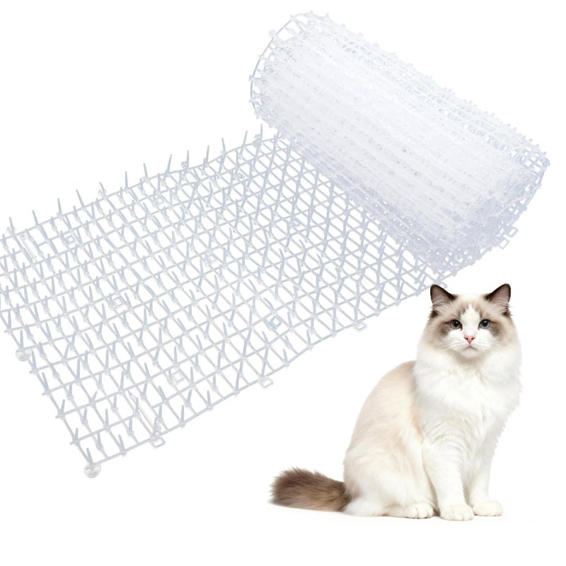 OCEANPAX Transparent Cat Scat Mat with Spikes, 6.5FT Clear Cat Deterrent Mat for Sofa, Windowsill, Balcony & Garden, Cuttable Indoor Outdoor Pet Repellent Mat, 78 x 11 Inch - Image 1