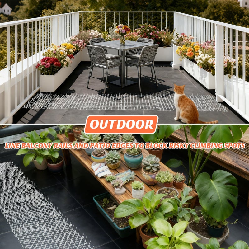 OCEANPAX Transparent Cat Scat Mat with Spikes, 6.5FT Clear Cat Deterrent Mat for Sofa, Windowsill, Balcony & Garden, Cuttable Indoor Outdoor Pet Repellent Mat, 78 x 11 Inch - Image 5