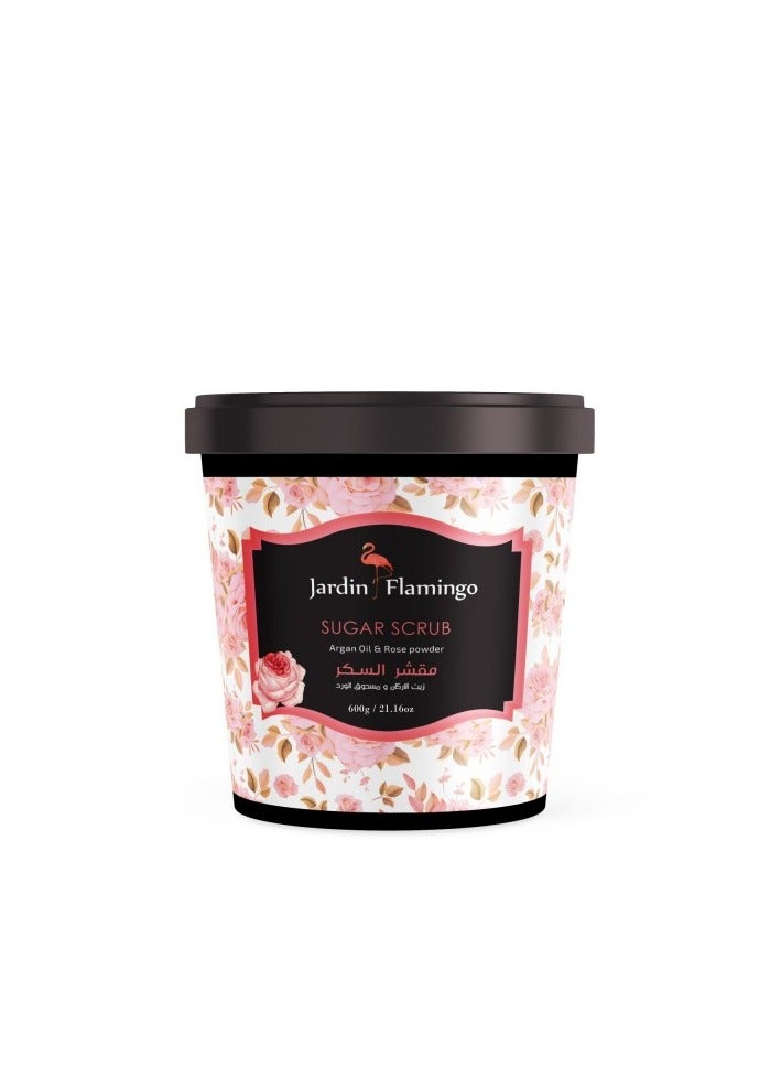 JARDIN FLAMINGO SUGAR SCRUB ARGAN OIL & ROSE POWDER 600G - Image 1
