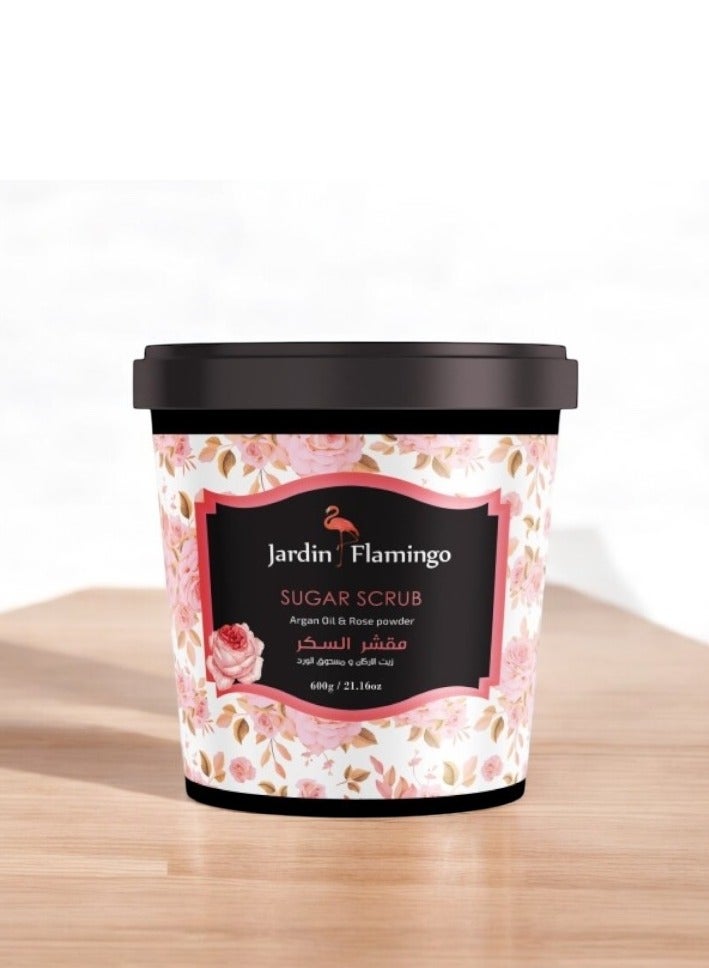 JARDIN FLAMINGO SUGAR SCRUB ARGAN OIL & ROSE POWDER 600G - Image 3