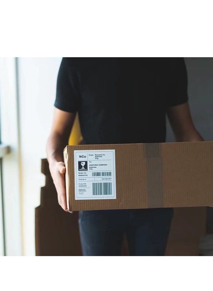 فوميمو ملصق شحن حراري مباشر 4 × 3 ملصقات قابلة للطي مقاس انش متوافقة مع طابعة رولو ومونبين وزيبرا وفارغو عبوة واحدة 500 - Image 3