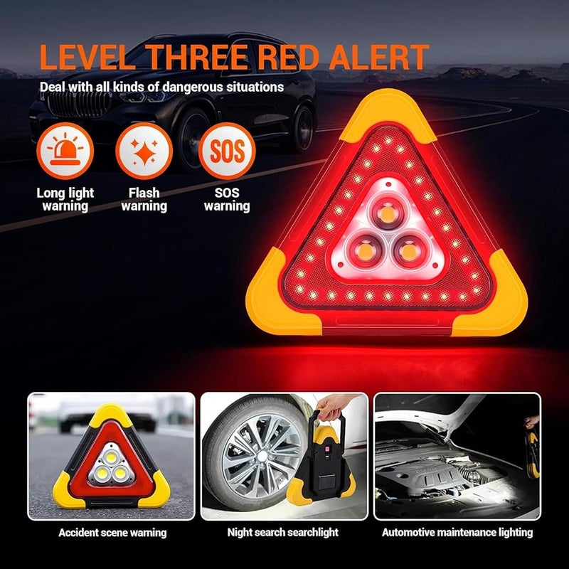 JSYDMA Car Warning Light for Land Rover Range Rover Evoque, Car Emergency Warning Triangle, Warning Triangle LED Work Light, Triangle Sign - Image 4