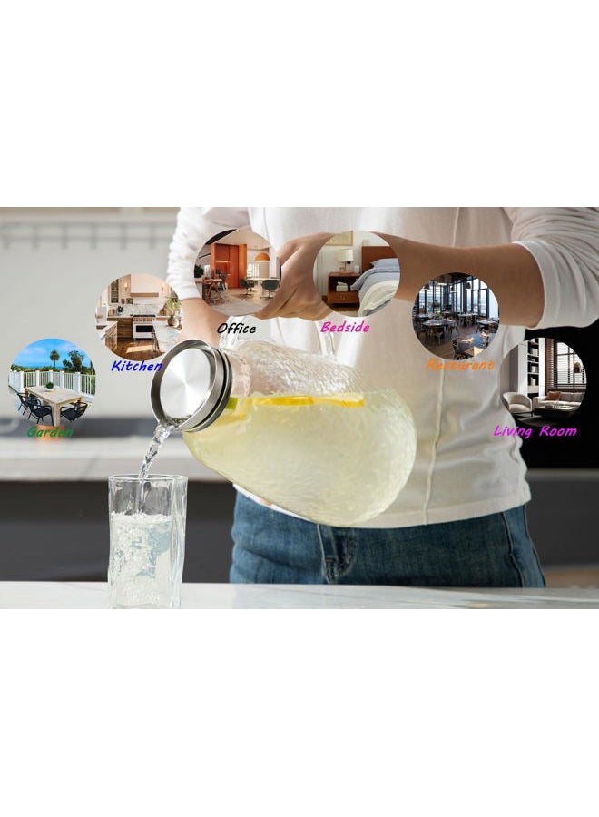Purefold Glass Pitcher, 105oz Water Large Pitcher with Lid, Heat Resistant Borosilicate Jug for Iced Tea, Juice, Milk, Cold or Hot Beveragesr Easy Clean - Image 5