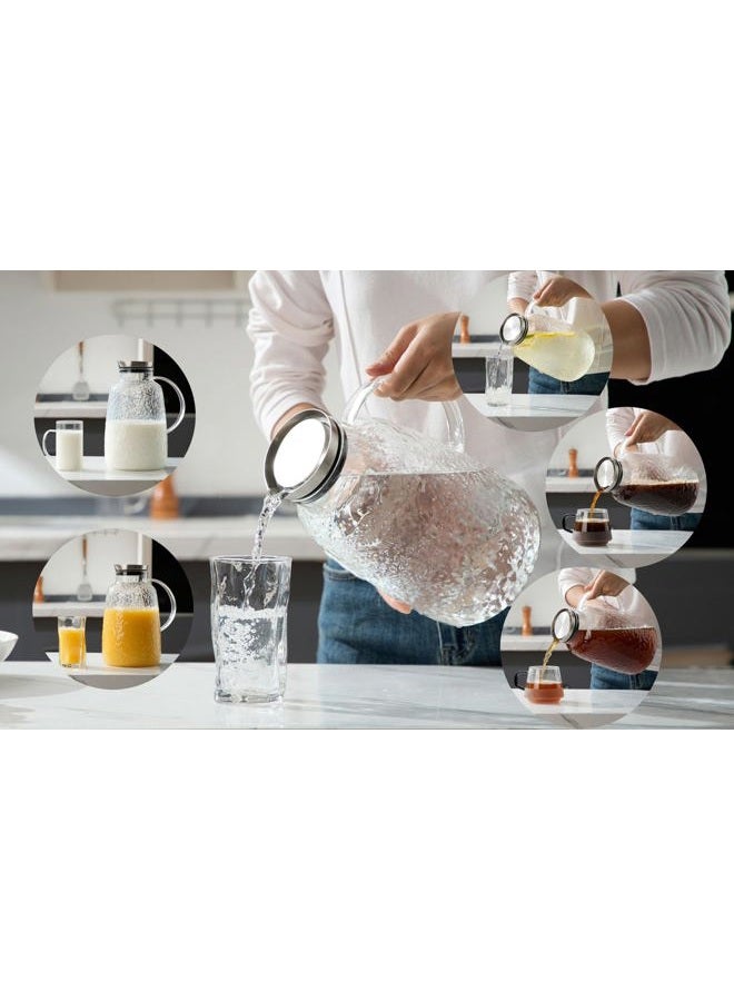 Purefold Glass Pitcher, 105oz Water Large Pitcher with Lid, Heat Resistant Borosilicate Jug for Iced Tea, Juice, Milk, Cold or Hot Beveragesr Easy Clean - Image 4