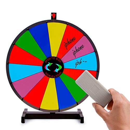 T-Sign 24 Inch Heavy Duty Spinning Prize Wheel  14 Slots Color Tabletop Roulette Wheel of Fortune  Spin the Wheel with Dry Erase Marker and Eraser Win  Spinner Wheel Game for Carnival and Trade Show - Image 1