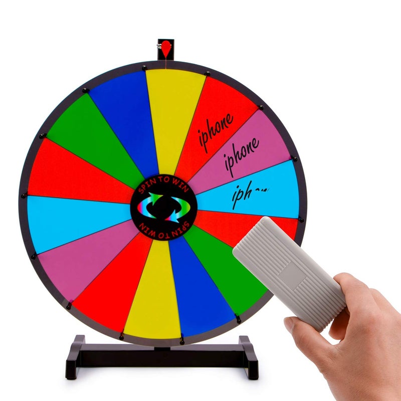 T-Sign 24 Inch Heavy Duty Spinning Prize Wheel  14 Slots Color Tabletop Roulette Wheel of Fortune  Spin the Wheel with Dry Erase Marker and Eraser Win  Spinner Wheel Game for Carnival and Trade Show - Image 2