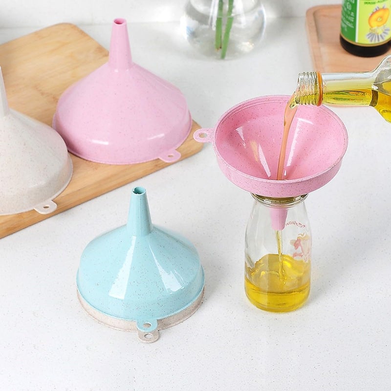 Wolpin Plastic Funnel for Kitchen Use Set of 2 Pcs for Oil Dispenser Transfers to Container Water Juice Ghee Multifunctional - Image 1