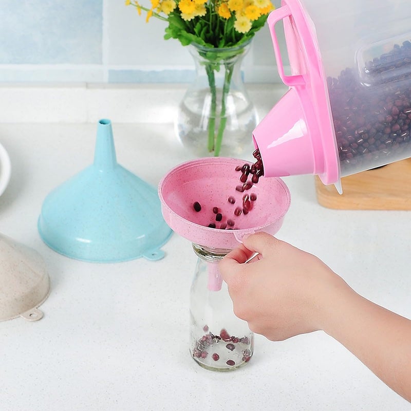 Wolpin Plastic Funnel for Kitchen Use Set of 2 Pcs for Oil Dispenser Transfers to Container Water Juice Ghee Multifunctional - Image 2