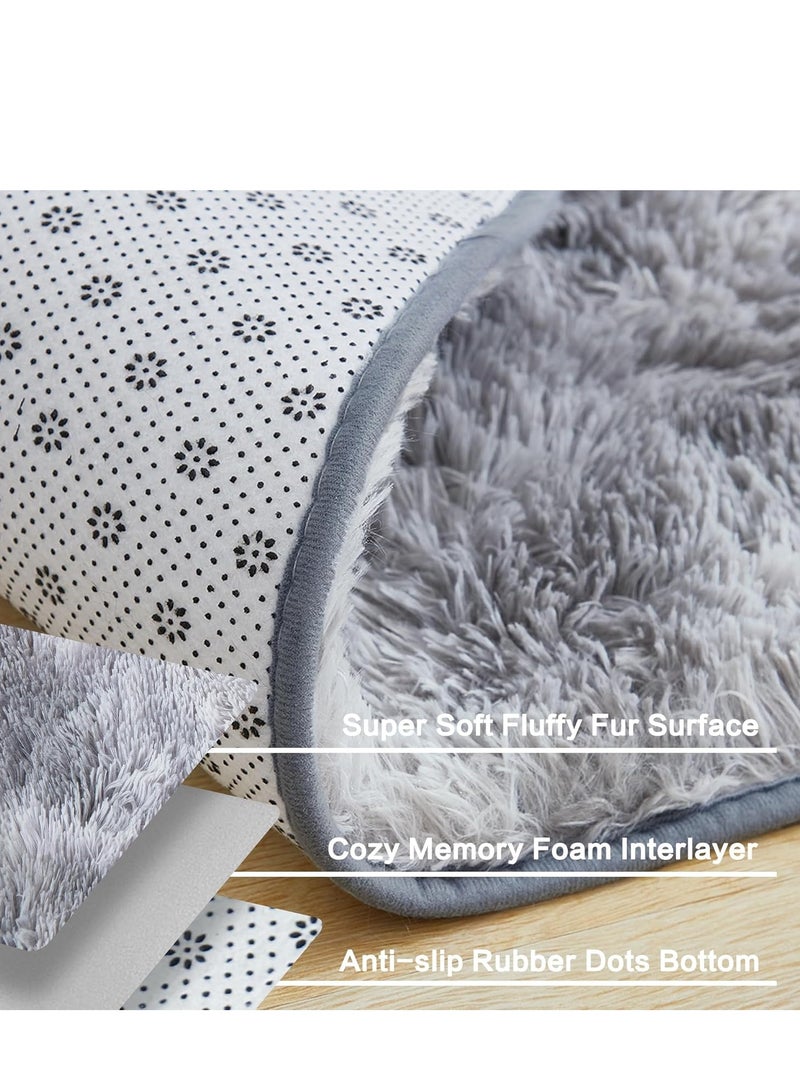 إسكدنيا سجادة منطقة أشعث لغرفة المعيشة ، سجاد داخلي أفخم ناعم باللون الرمادي الفاتح المصبوغ لغرفة النوم ، سجادة من الفراء الصناعي غير قابلة للانزلاق للغرفة (120 * 160 سم رمادي فاتح) - Image 4