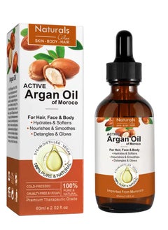 Natural Moroccan Argan Oil for Hair Growth, Skin Care, Scalp Nourishment and Body Moisturizer 60ml