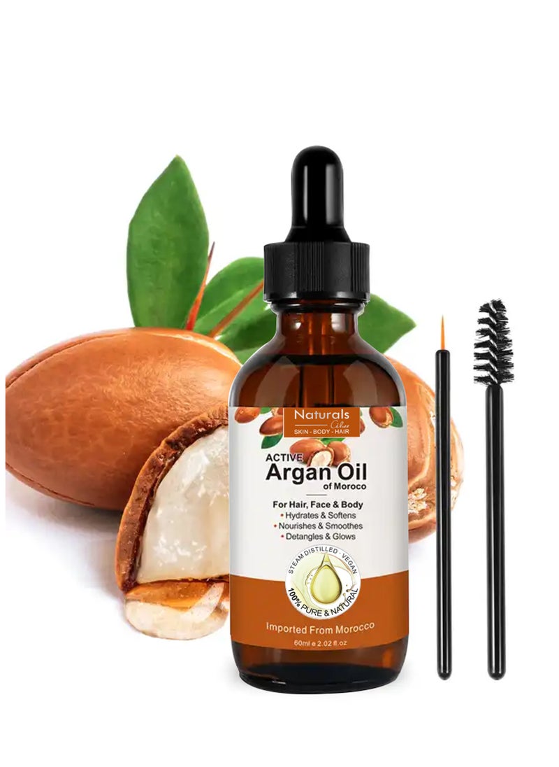 NATURALS - Natural Moroccan Argan Oil for Hair Growth, Skin Care, Scalp Nourishment and Body Moisturizer 60ml - Image 1