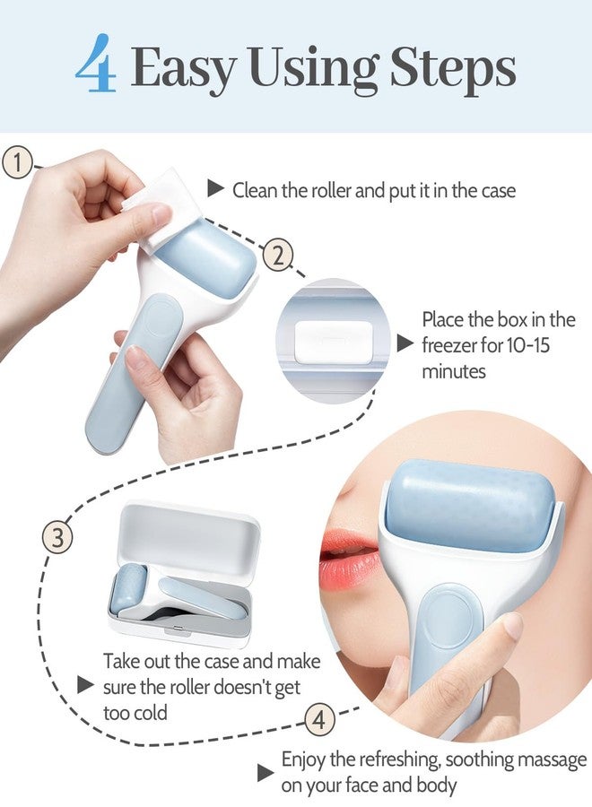MORGLES Ice Roller for Face, Premium Facial Roller for Puffiness, Dark Circles and Lymphatic Drainage, Cold Face Roller for Women Self Care with Carry Case - Image 5