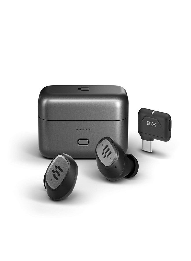 EPOS GTW 270 Hybrid Wireless Gaming Earbuds, Bluetooth & USB-C Dongle, Noise Reducing Closed Design, Dual Mics, Ergonomic Fit, IPX 5 Water Resistant, Portable Charging Case, 20 Hours of Playtime - Image 1
