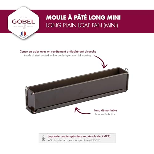 Gobel جوبيل - قالب خبز طويل غير لاصق (صغير) - عادي - قاعدة قابلة للإزالة - 12 1/8" x 2 3/8" x 1 5/8" - صنع في فرنسا - Image 4