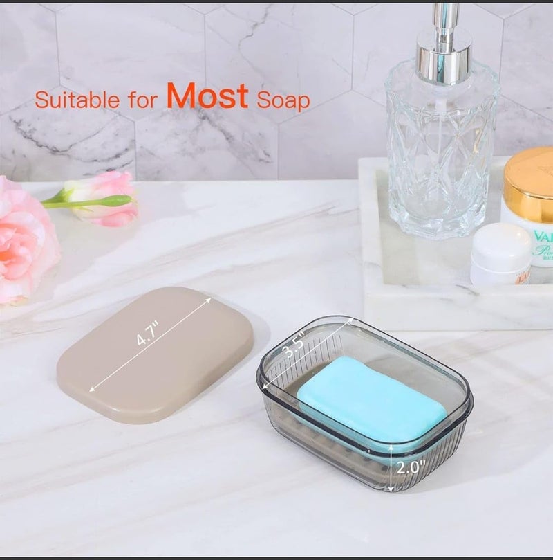 Stewit حامل صابون بلاستيكي ستيويت 1 عبوة، حاوية صابون للسفر مع غطاء، مستلزمات الحمام بحجم السفر، حامل صابون بار محمول، صندوق صابون، طبق صابون للسفر، التخييم، الصالة الرياضية، الحمام (عبوة من 1) - Image 4