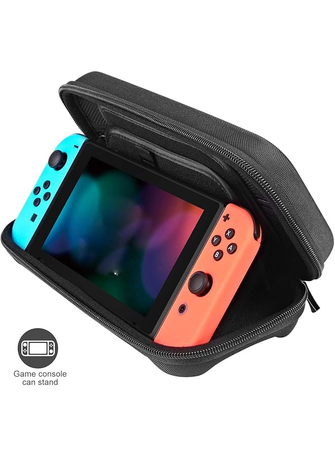 أكس سبرينج حقيبة حمل لجهاز Switch، حقيبة تخزين سفر صلبة، حقيبة واقية مع 20 خرطوشة لعبة، وحدة تحكم OLED وملحقاتها، حقيبة حمل لجهاز Switch - Image 5