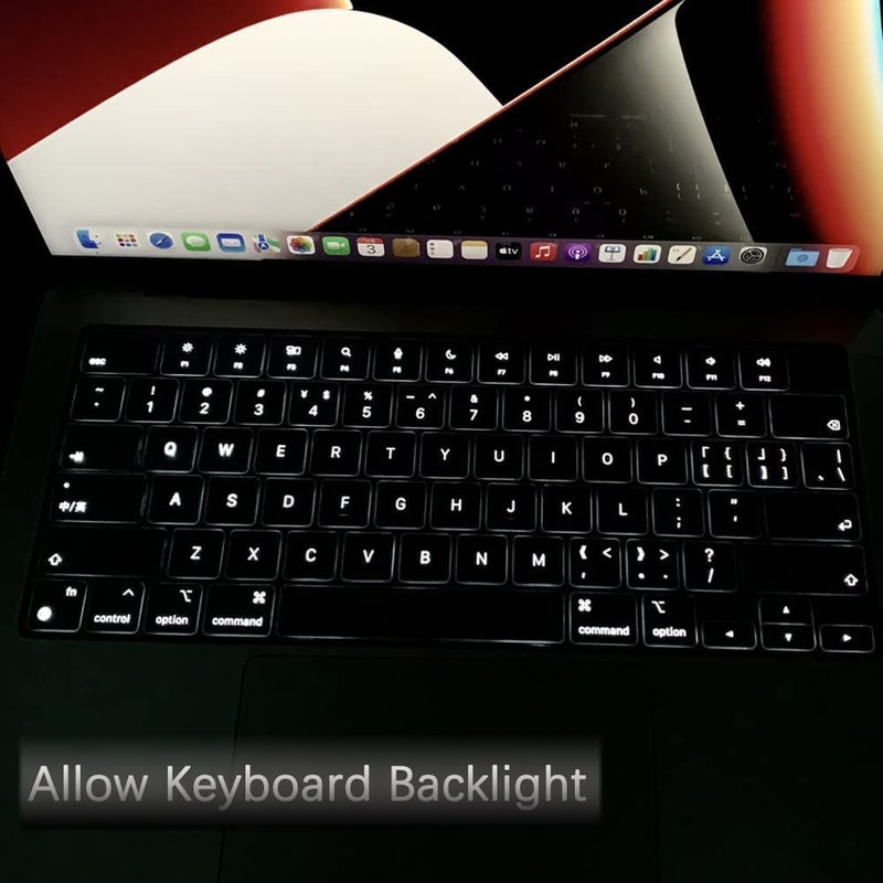 Oaky غطاء لوحة المفاتيح لإصدارات 2024-2021 M4 M3 M2 M1 Pro/Max شريحة ماك بوك برو 14/16 بوصة [A3112 A3185 A3401 A2918 A2992 A2779 A2442 3186 A3403 A2991 A2780 A24858] جلد واقي للوحة المفاتيح - TPU - Image 3