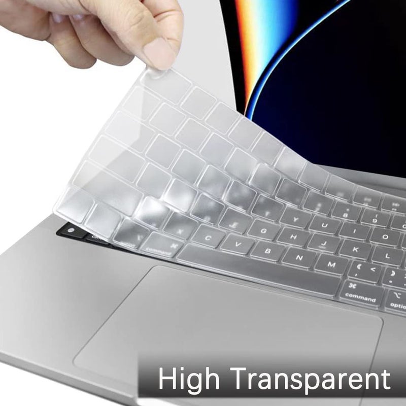 Oaky غطاء لوحة المفاتيح لإصدارات 2024-2021 M4 M3 M2 M1 Pro/Max شريحة ماك بوك برو 14/16 بوصة [A3112 A3185 A3401 A2918 A2992 A2779 A2442 3186 A3403 A2991 A2780 A24858] جلد واقي للوحة المفاتيح - TPU - Image 5