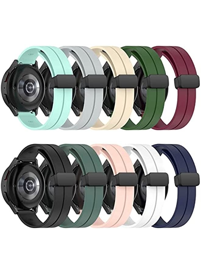 Band For Amazfit GTR 4  Solid Color Magnetic Clasp Silicone Watch Band (Black) - Image 4