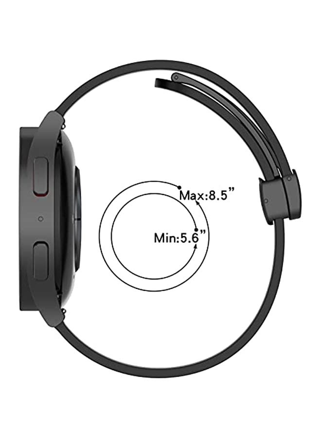 Band For Amazfit GTR 4  Solid Color Magnetic Clasp Silicone Watch Band (Black) - Image 5