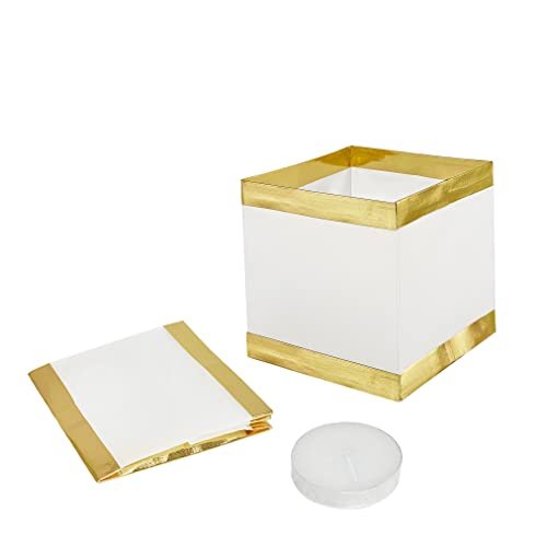 FUELYE 20Pack 5.9" inch Square Floating Candles Lantern Set,Outdoor Decoration Waterproof Floating Lanterns for The Pool,River,Memorials,Wedding,Bar and Parties - Image 2