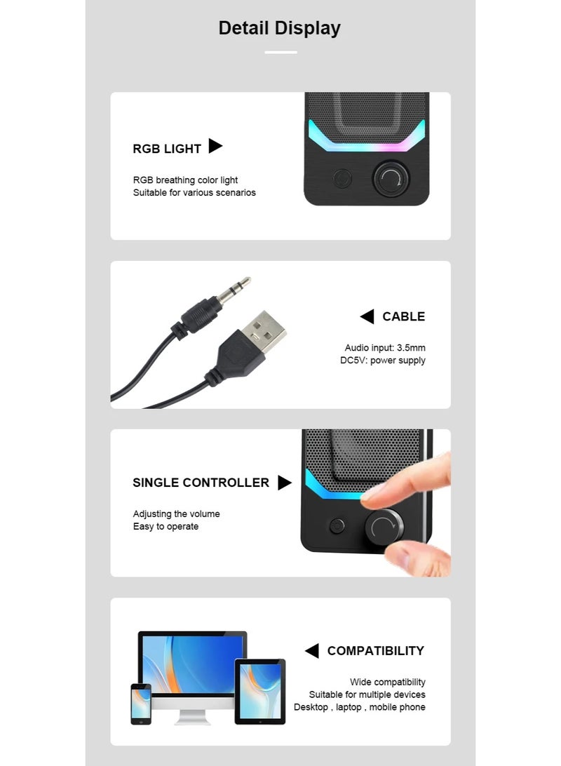 Kisonli X31 Wired USB Speaker – Powerful Sound with Modern Compact Design - Image 4