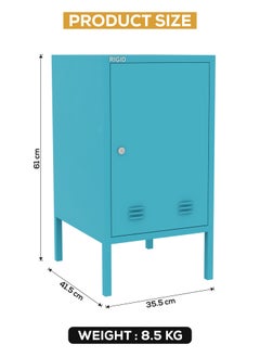 RIGID Steel Mini Locker with Key Lock Blue 67.5x35.5x41.5cm  - Image 2