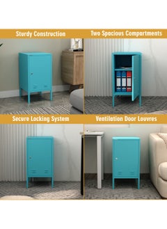RIGID Steel Mini Locker with Key Lock Blue 67.5x35.5x41.5cm  - Image 3