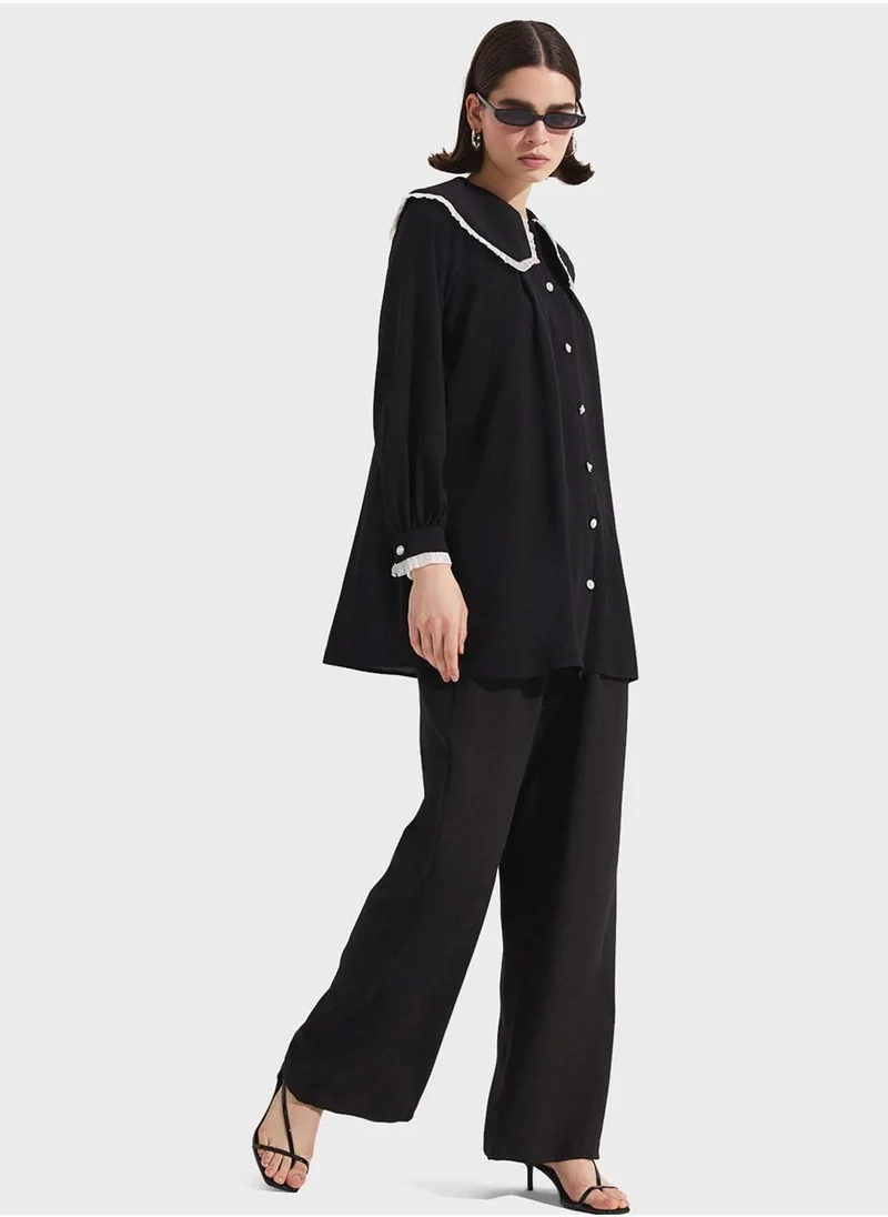 JUNE Baby Collar Button Down Shirt