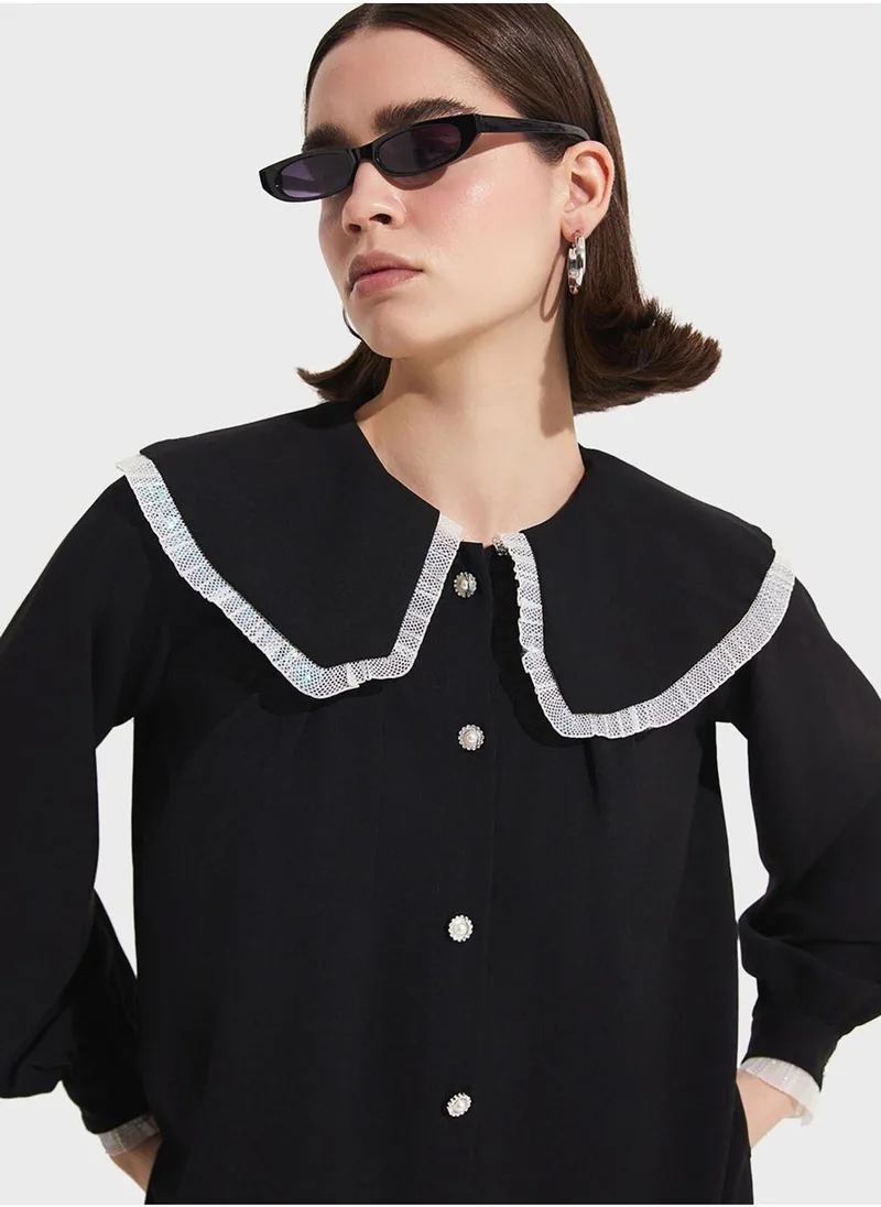 JUNE Baby Collar Button Down Shirt